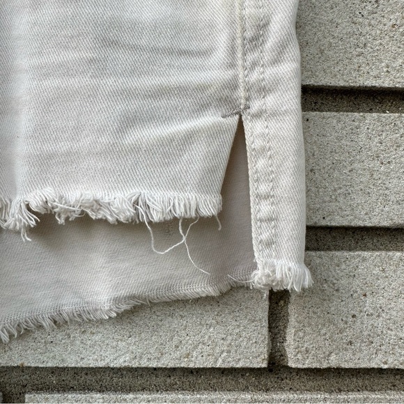 Free People White Run Away Slouch Button Raw Shorts Size 24 - Picture 5 of 9